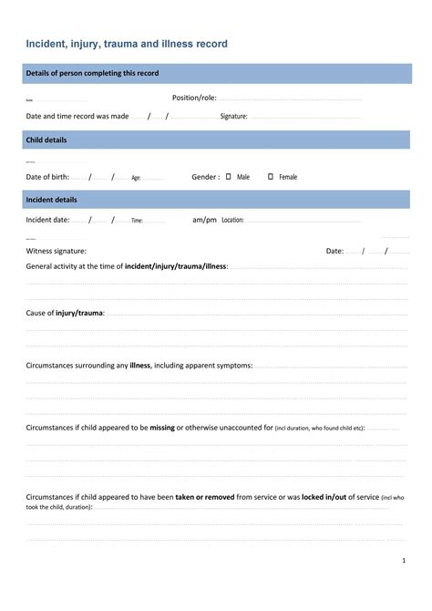free incident report form template word